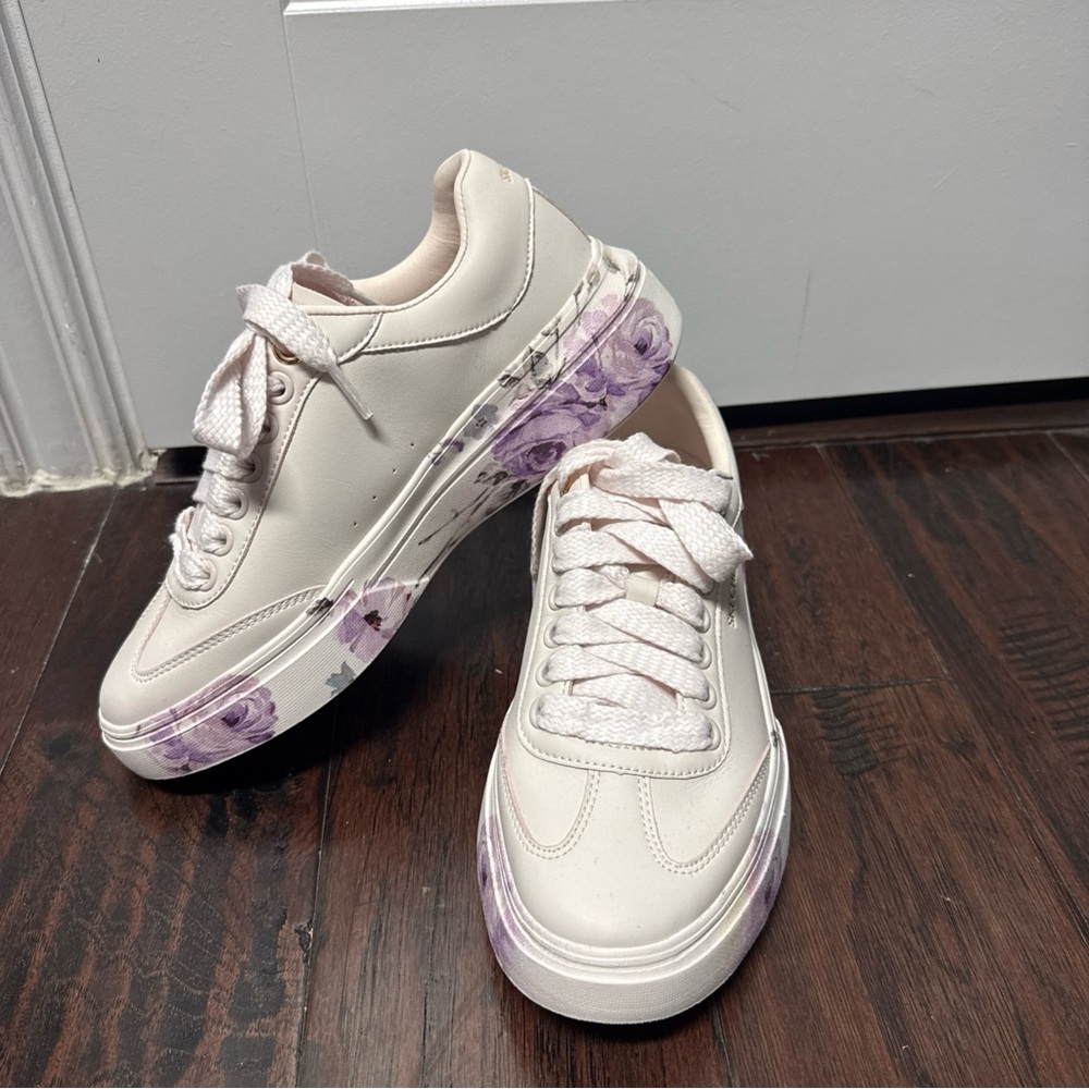 White and Pink Sneakers